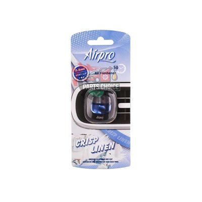 AIRPRO CRIPS LINEN MINI VENT CLIP CAR AIR FRESHENER 2.5ML_img_0