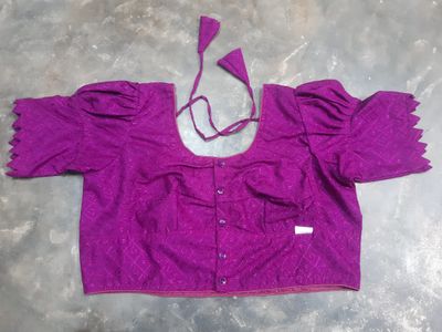 Chicken Fabric ghoti sleeves saree blouse in multicolor for women_img_6