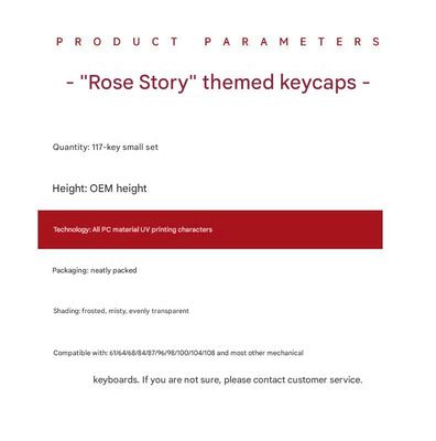 Weikav Rose Themed PC+UV Keycaps Set_img_6