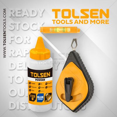 Tolsen Chalk Line Reel Marker w/ Powder Bottle Set (30 Meters) Model:42013_img_0