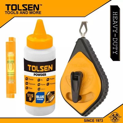 Tolsen Chalk Line Reel Marker w/ Powder Bottle Set (30 Meters) Model:42013_img_1