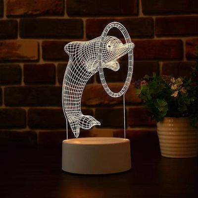 GearUP Acrylic Multicolor Night Lamp White (Dolphin)_img_2
