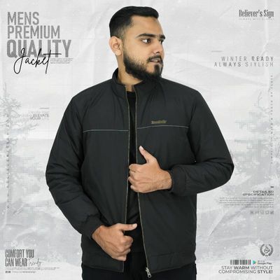 Black Double Part Jacket - Never Give Up_img_0