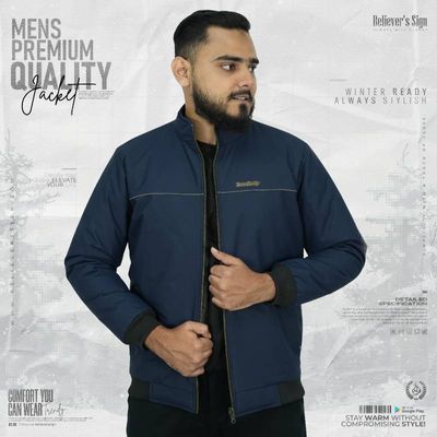 Navy Blue Double Part Jacket - Never Give Up_img_0