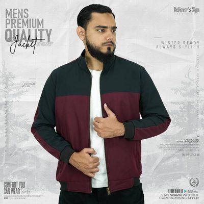 Maroon & Black Double Part Jacket_img_0