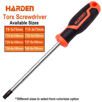 HARDEN Trox Screwdriver ( T8 | T10 | T15 | T20 | T25 | T27 | T30 | T40 ) with Soft Handle and Strong Magnet, CRV; 550292 | 550293 | 550294 | 550295 | 550296 | 550297 | 550298 | 550299_img_0
