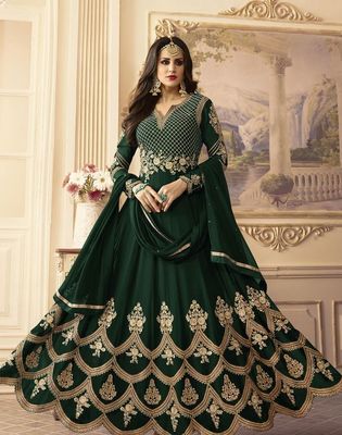 রেডিমেড জর্জেট এমব্রয়ডারি পার্টি ড্রেস_img_1