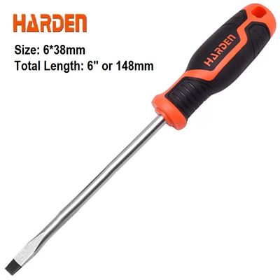 HARDEN Slotted Magnetic Screwdriver ( 1.5" | 4" | 6" | 8" | 10" | 12" ), Flat Screw driver with strong magnet & CRV; Model: 550251 | 550253 | 550255 | 550256 |  550257 | 550258_img_7