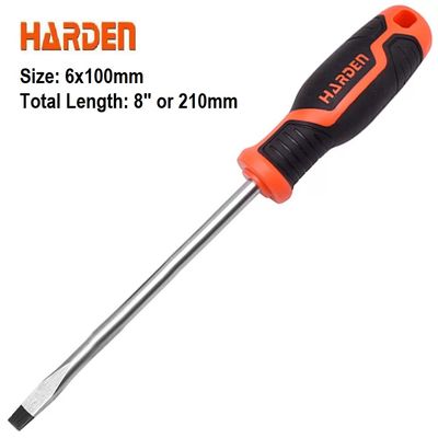 HARDEN Slotted Magnetic Screwdriver ( 1.5" | 4" | 6" | 8" | 10" | 12" ), Flat Screw driver with strong magnet & CRV; Model: 550251 | 550253 | 550255 | 550256 |  550257 | 550258_img_9