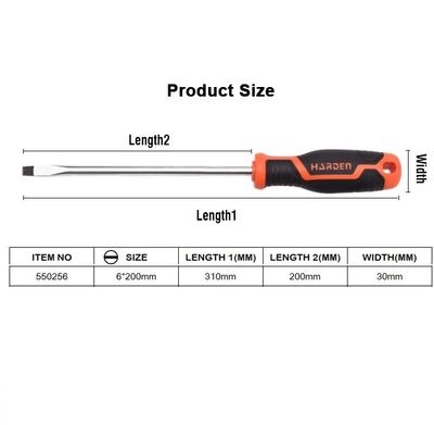 HARDEN Slotted Magnetic Screwdriver ( 1.5" | 4" | 6" | 8" | 10" | 12" ), Flat Screw driver with strong magnet & CRV; Model: 550251 | 550253 | 550255 | 550256 |  550257 | 550258_img_14