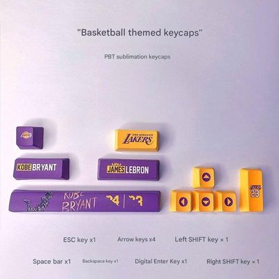 Lakers Themed PBT Keycaps - Set of 10 Keys_img_0