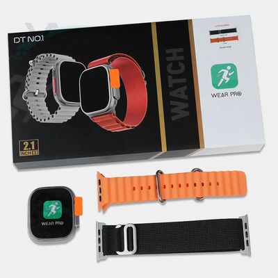 DT8 Ultra Max Smartwatch with Double Straps- Black & Orange_img_0