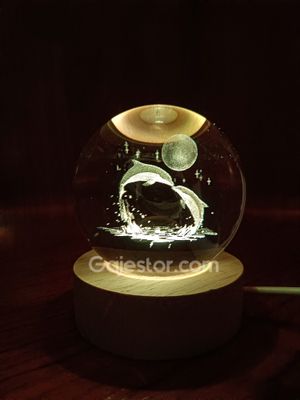 7 colour 3D crystal ball lamp ( dolphin variant )