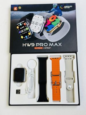 HW9 Pro Max Smart Watch (3 Straps In 1) – Orange Color_img_1