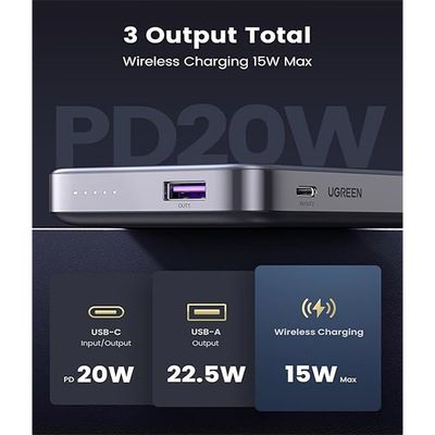 Ugreen PB206 (15086) 10000mAh Foldable Kickstand Magnetic Power Bank_img_1