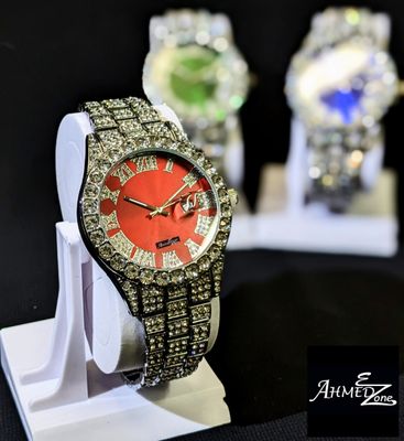 Full Iced Hip Hop Watch Red Dial_img_1