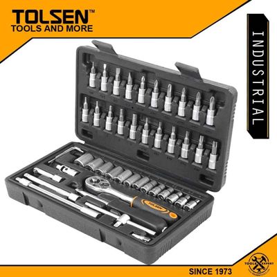 TOLSEN 46PCS Socket Rachet Wrench Set (1/4" Drive) Industrial Series 15138_img_0