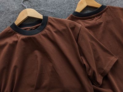 Brown Oversized t-shirt contrast rib_img_0