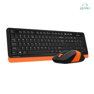 A4TECH FG1010 Wireless Keyboard Mouse Combo with Bangla – Orange Color_img_0