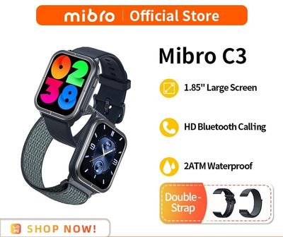 Mibro C3 Calling Smart Watch 2ATM with Dual Straps- Navy Blue_img_1