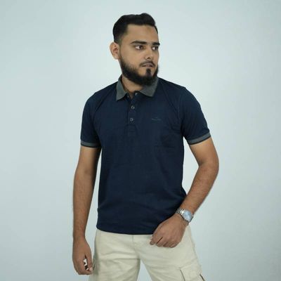 Soft Cotton Polo Shirt - Navy (Musafir)_img_0