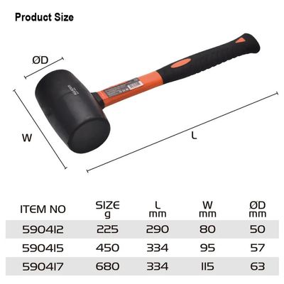 HARDEN Rubber Mallet (250gm | 500gm | 700gm ) with Fiberglass Handle Professional 590412 | 590415 | 590417_img_1