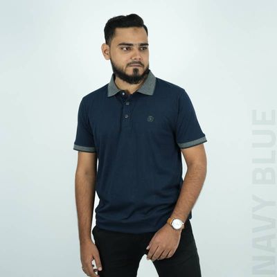 Soft Cotton Polo Shirt - Navy (BS)_img_0