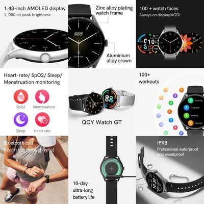 QCY Watch GT Smart Watch Retina AMOLED Display – Black Color_img_1