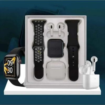 T55 Pro Max Smart Watch with Earbuds & Double Strap- Black Color_img_2