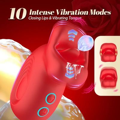 Tongue Licking Biting Vibrator Oral Clitoris Nipple Anal Stimulator Vagina Vibrators Female Masturbator Adult Sex Toy for Women_img_1