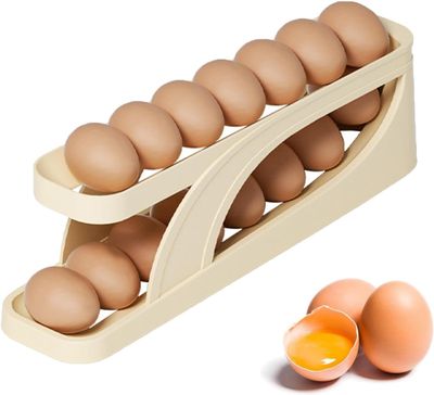Automatic Rolling Egg Holder – Space-Saving 2-Layer Egg Storage Rack_img_0