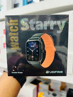Udfine Watch Starry 1.8” HD Display Bluetooth Call Alexa Smartwatch Double Straps – Black Color_img_1