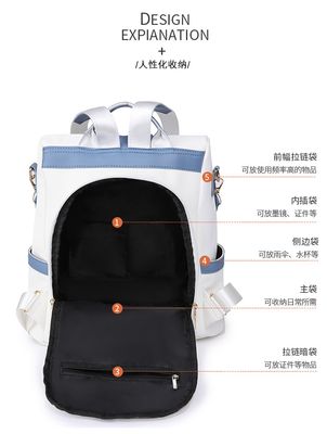 PU Leather Anti-theft Backpacks Casual School Bag_img_8