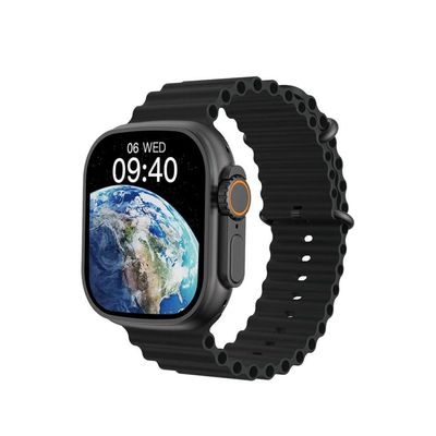 WiWU SW01 Ultra Max Wireless bluetooth Calling Smart Watch with Big Size screen + 2 Strap – Black Color_img_2