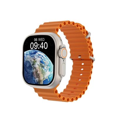 WiWU SW01 Ultra Max Wireless bluetooth Calling Smart Watch with Big Size screen + 2 Strap – Orange Color_img_0