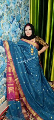 টরে ব্লু কটন গাদোয়াল শাড়ি_img_1
