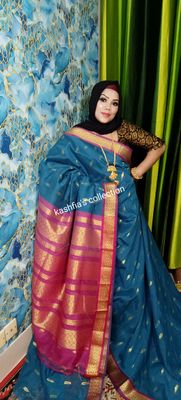 টরে ব্লু কটন গাদোয়াল শাড়ি_img_0