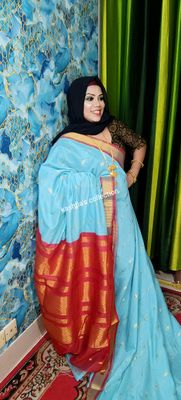 আকাশি কটন গাদোয়াল শাড়ি_img_0