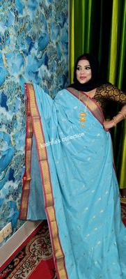 আকাশি কটন গাদোয়াল শাড়ি_img_1