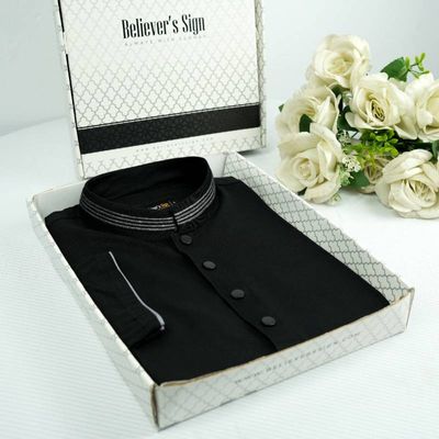 Embroideried Soft Panjabi - Black_img_0