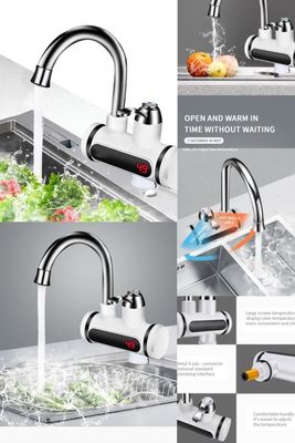 Electric Digital Display Instant Hot Water Tap With Hand Shower, Tankless Electric Faucet, Digital Bathroom Heater (Wall Mount)_img_2