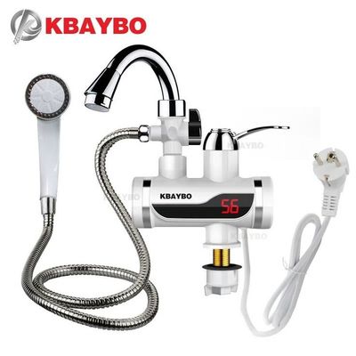 Electric Digital Display Instant Hot Water Tap With Hand Shower, Tankless Electric Faucet, Digital Bathroom Heater (Wall Mount)_img_4