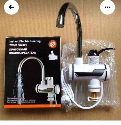 Electric Digital Display Instant Hot Water Tap With Hand Shower, Tankless Electric Faucet, Digital Bathroom Heater (Wall Mount)_img_5