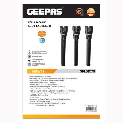 Geepas (GFL51076) 3 IN 1 Rechargeable LED Flashlight_img_1