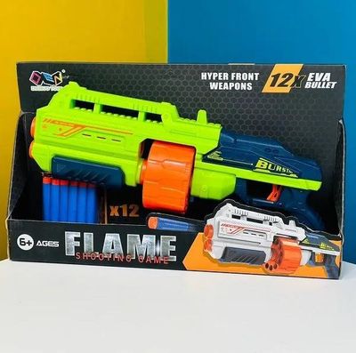 Flame Shooting Game Toy Gun With 12 Eva Soft Bullet_img_0