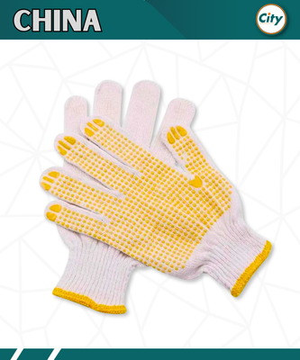 ৫ জোড়া হ্যান্ড গ্লাভস নিটেড পিভিসি ডটস গ্লাভস হলুদ_img_1