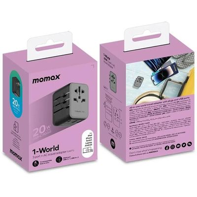 Momax 1-World 20W 3-Port+AC Travel Adapter (UA11)_img_1