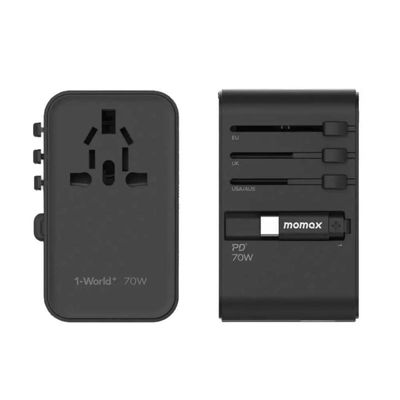 Momax 1-World+ 70W GaN 3 Port + AC Travel Adapter with USB-C Cable_img_1