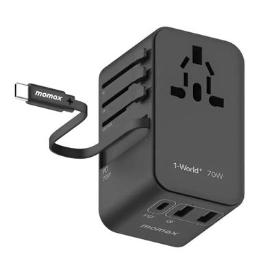 Momax 1-World+ 70W GaN 3 Port + AC Travel Adapter with USB-C Cable_img_2