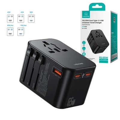 USAMS US-CC199 T62 65W Dual Type C USB Universal Travel Charger_img_1